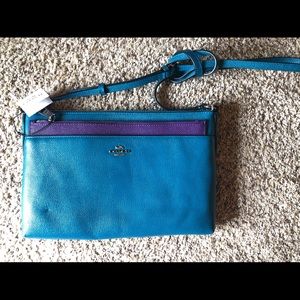 Coach Swingpack with Pop-up Pouch Teal